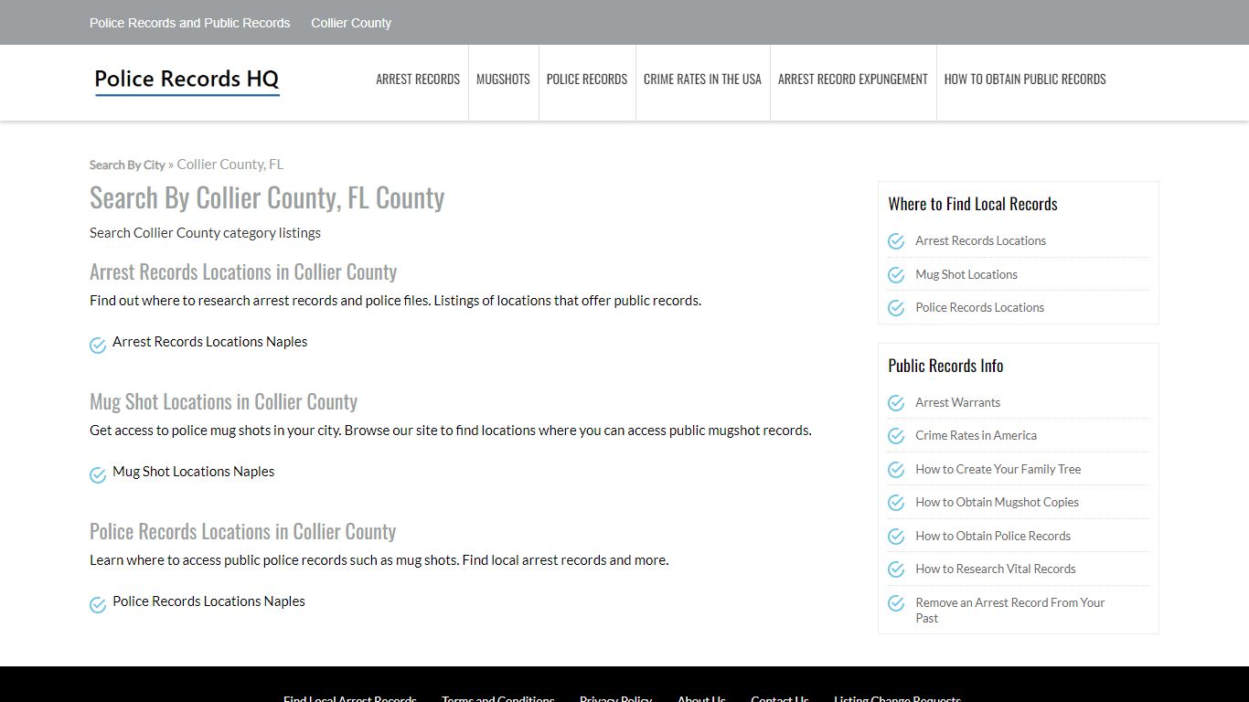 Police Records in Collier County, FL